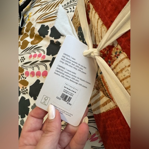 NEW Pottery Barn Emerson Reversible Quilted Euro Pillow Sham Americana NWT - Picture 5 of 6